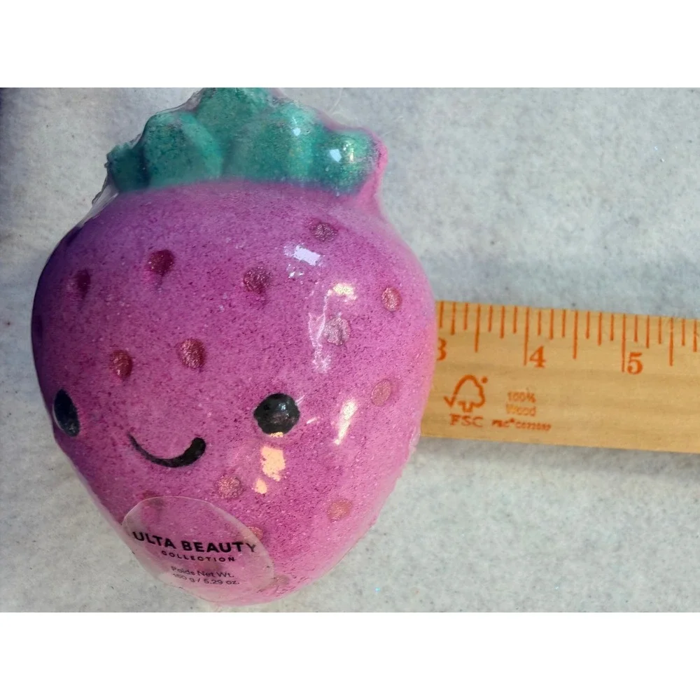 Ulta Beauty Collection Strawberry Bath Fizzer Set of 2 Pink Fruit Bath Bombs 5oz